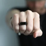 Trendy Smooth Polished Black Titanium Finger Ring For Men - Image 2