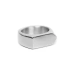 Trendy Smooth Polished Sliver Titanium Finger Ring For Men - Image 3