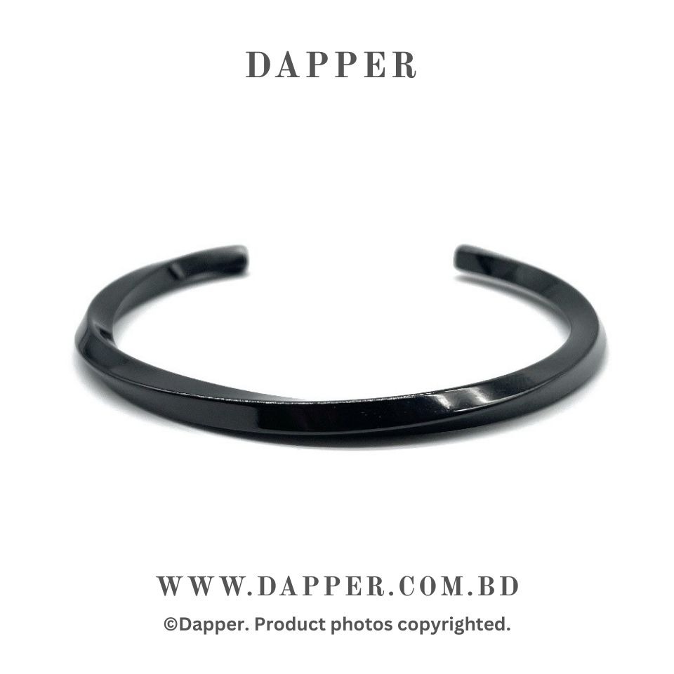 Copy-of-Copy-of-Dapper-14.jpg Vintage Mobius Twist Black Cuff Bracelet For Men - Image 1