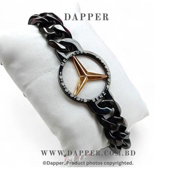 10mm Black Color Mercedes-Benz Bracelet For Man