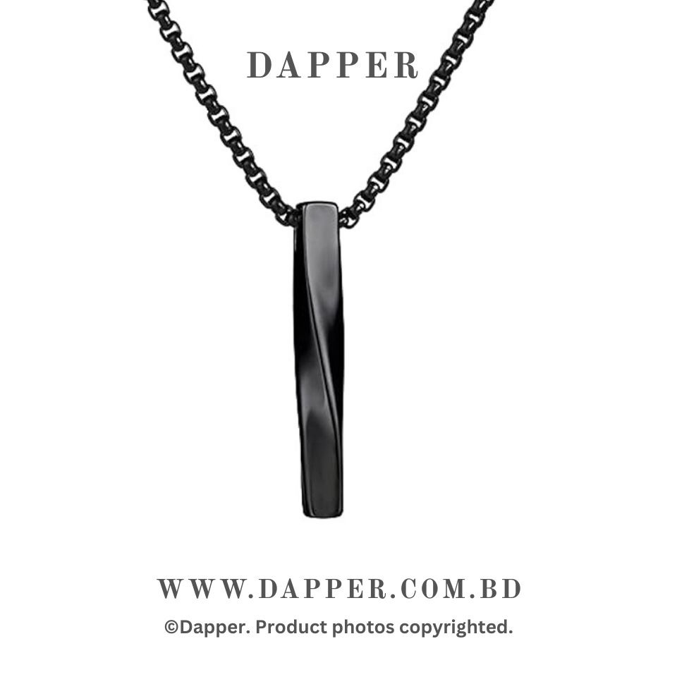 Copy-of-Copy-of-Dapper-24.jpg Black Vertical Bar Pendant Necklace - Image 1