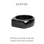Trendy Smooth Polished Black Titanium Finger Ring For Men