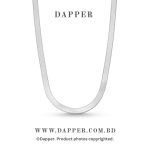 Silver Flat Stainless Steel Snake Chain Necklace For Men