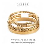 3pcs Set Luxury Roman Number 316L Stainless Steel Cuff Bracelet for Mens