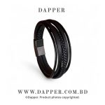 Multilayer Leather Bracelet Men Stainless Steel Top Quality