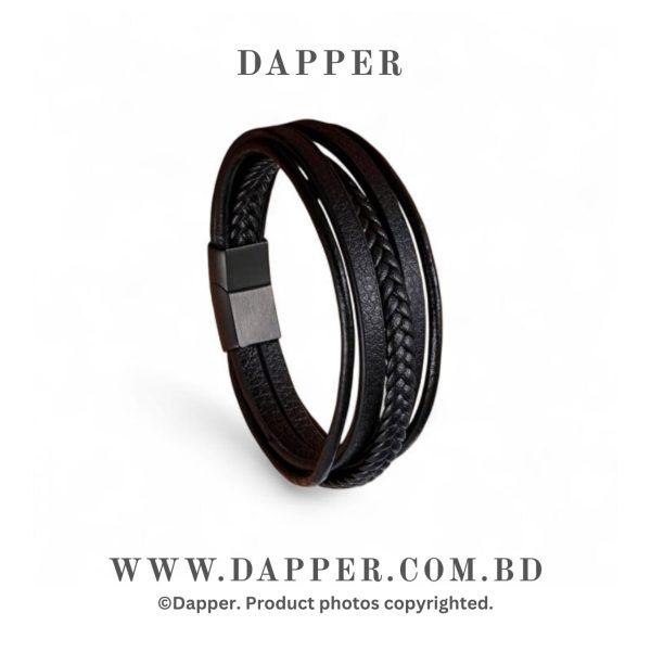 Multilayer Leather Bracelet Men Stainless Steel Top Quality