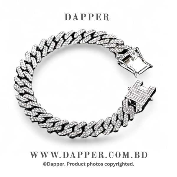 Trendy Lced Out Diamond Cut Neck Bracelet For Men