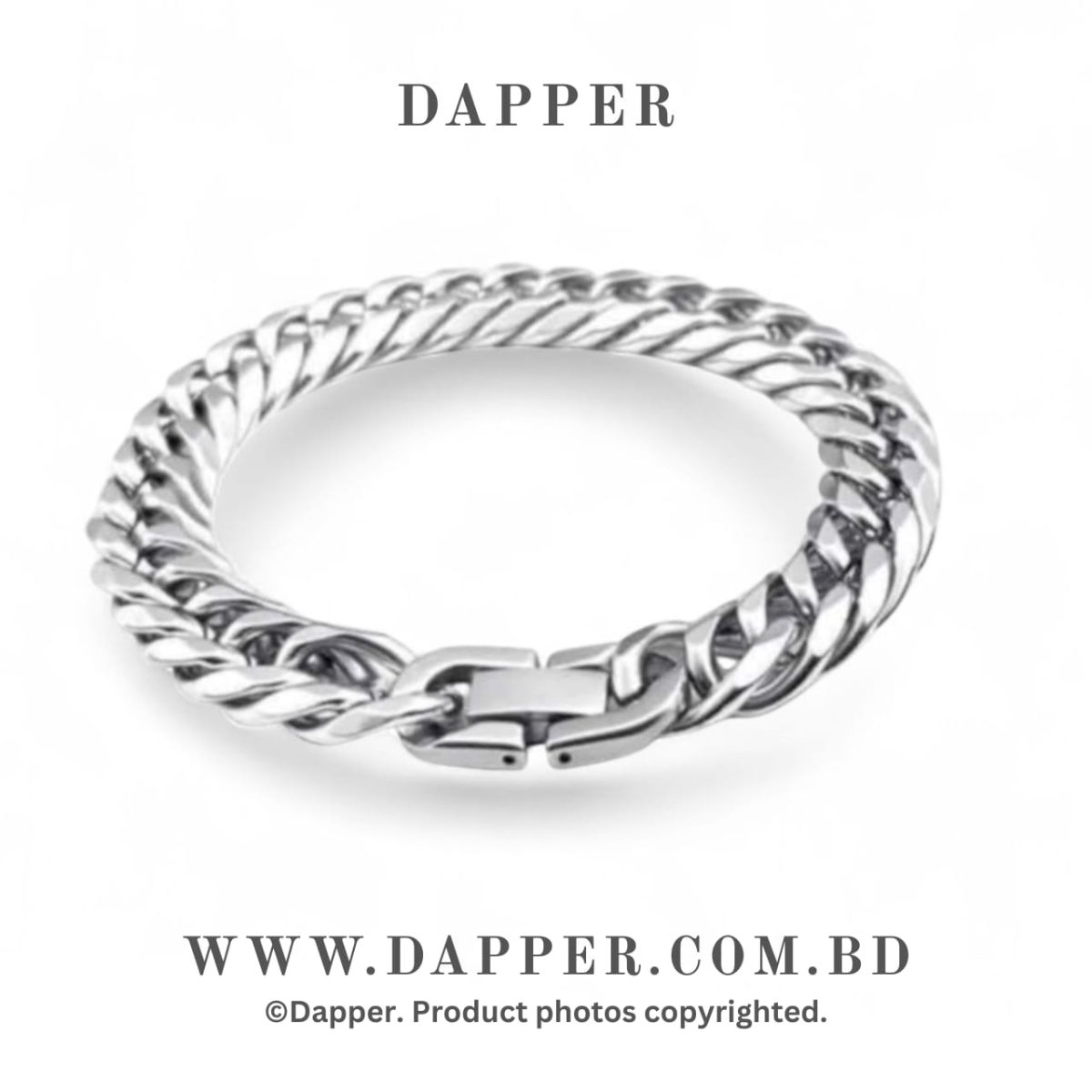 12mm Celestial Stainless Steel Silver Bracelet for Men - Image 1