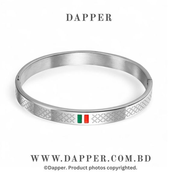 Luxury Gucci Stripe Bangle Stainless Silver bracelet