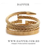 Luxury 3pcs Set Golden Cuff Bracelet for Man