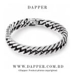 Retro Silver Color Stainless Steel Cuban Chain Bracelets For Men