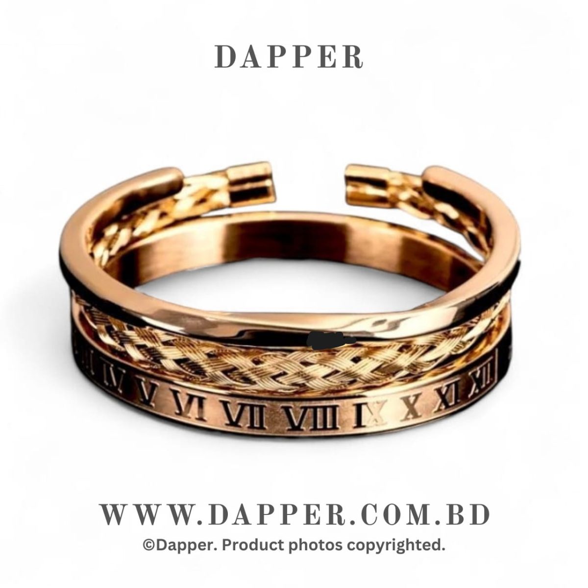 Luxury Golden Color 3pcs Set Stainless Steel Bracelet For men - Image 1