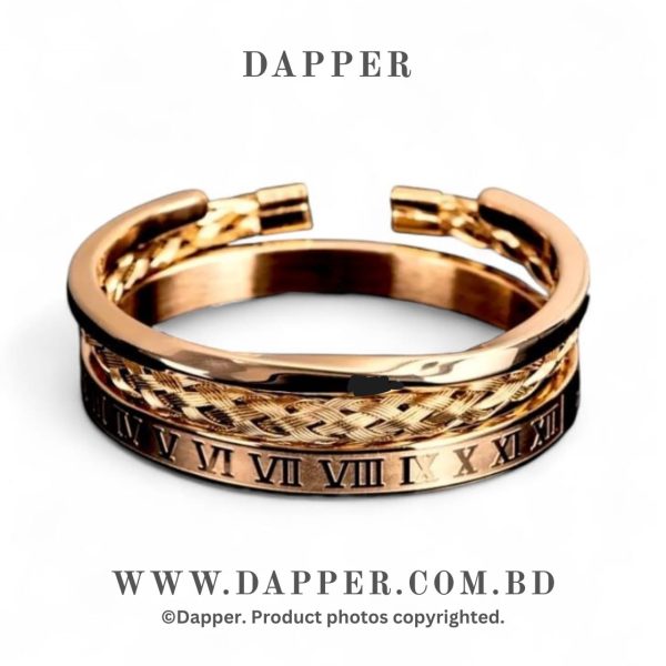 Luxury Golden Color 3pcs Set Stainless Steel Bracelet For men