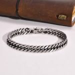 Retro Silver Color Stainless Steel Cuban Chain Bracelets For Men - Image 2